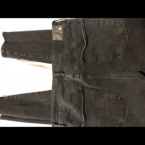 American eagle black jeans with rips in knees